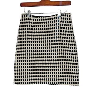 Milly Black Cream Houndstooth Virgin Wool Mini Skirt